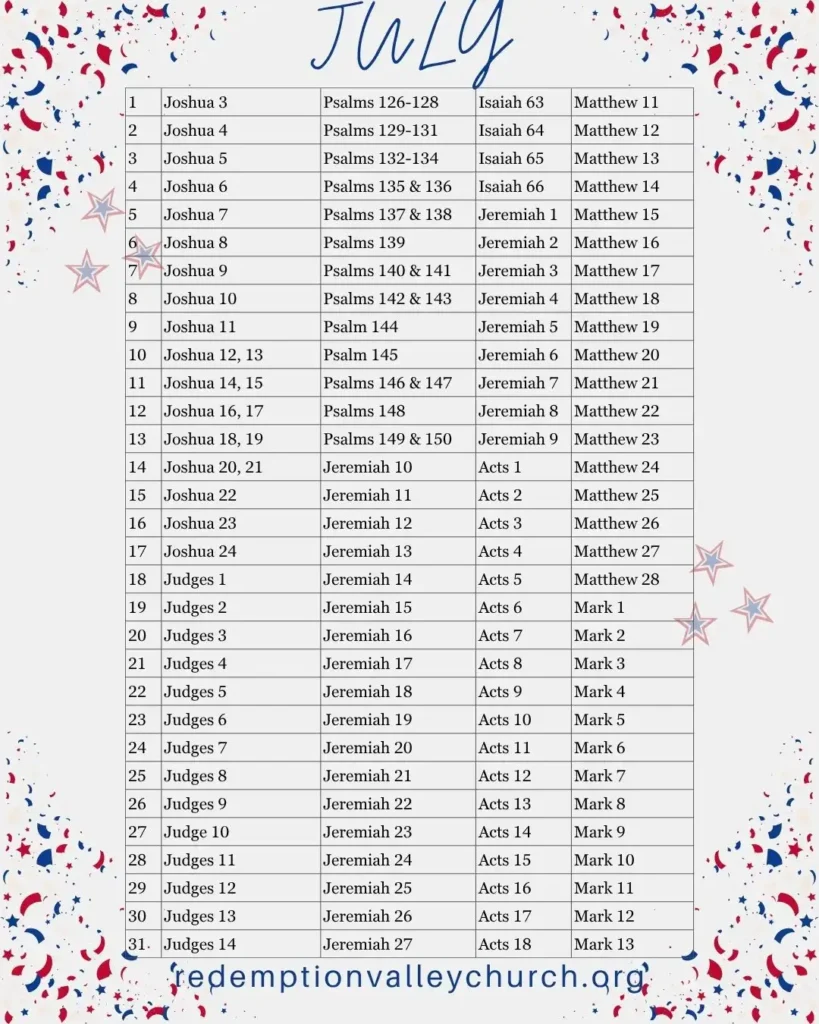 July Bible Reading